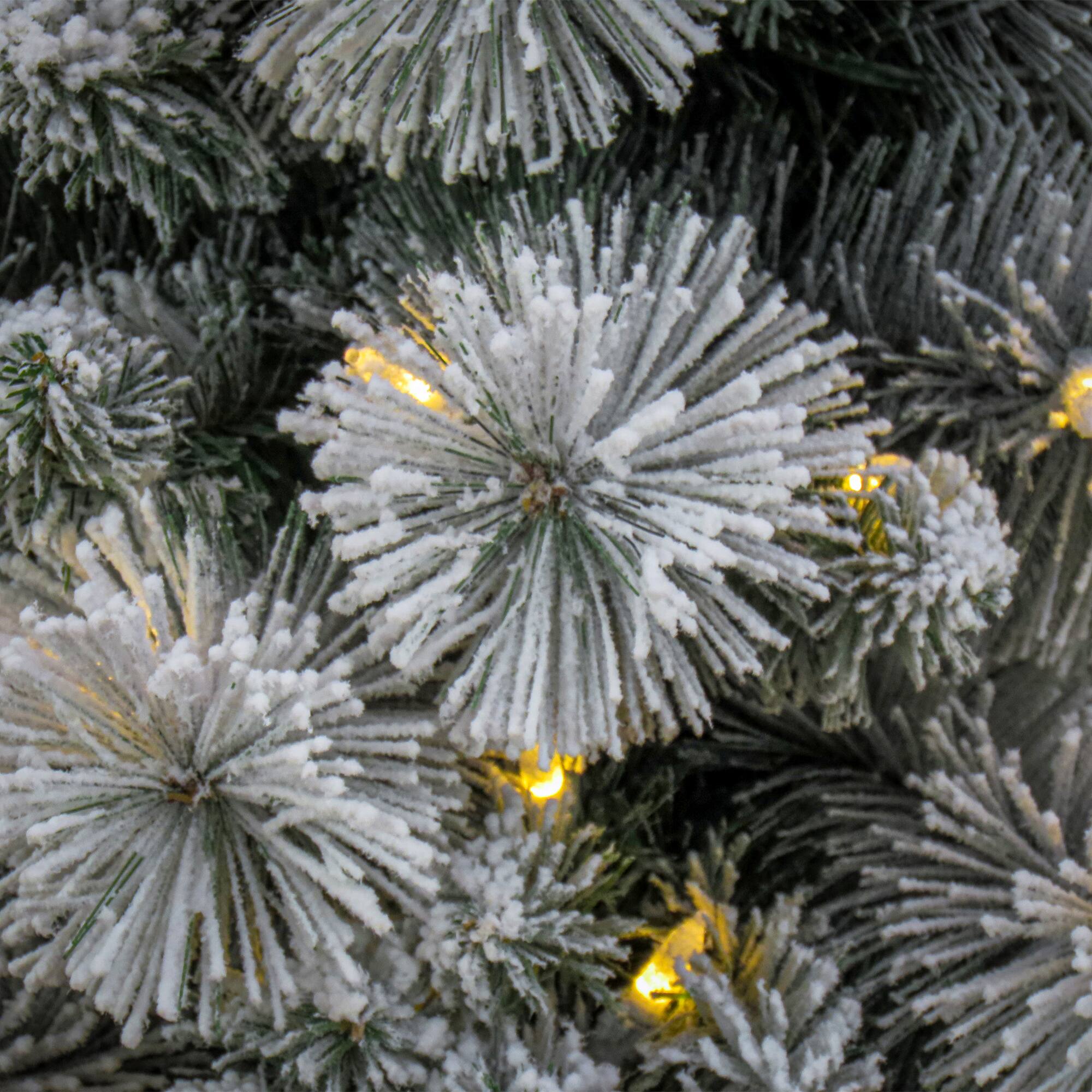 7ft. Pre-Lit Flocked Pencil Methow Artificial Christmas Tree, Clear LED Lights